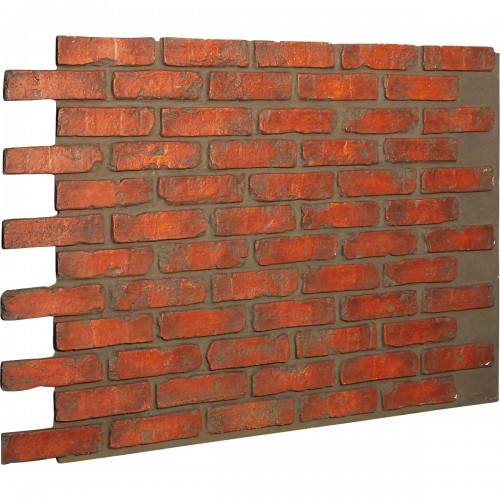 46 5/8"W x 33 3/4"H x 7/8"D Old Chicago Endurathane Faux Brick Siding Panel, Smoked Brick