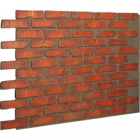 46 5/8"W x 33 3/4"H x 7/8"D Old Chicago Endurathane Faux Brick Siding Panel, Smoked Brick