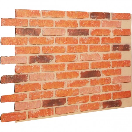 46 5/8"W x 33 3/4"H x 7/8"D Old Chicago Endurathane Faux Brick Siding Panel, Victorian Brick