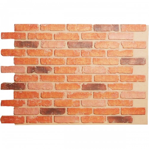 46 5/8"W x 33 3/4"H x 7/8"D Old Chicago Endurathane Faux Brick Siding Panel, Victorian Brick