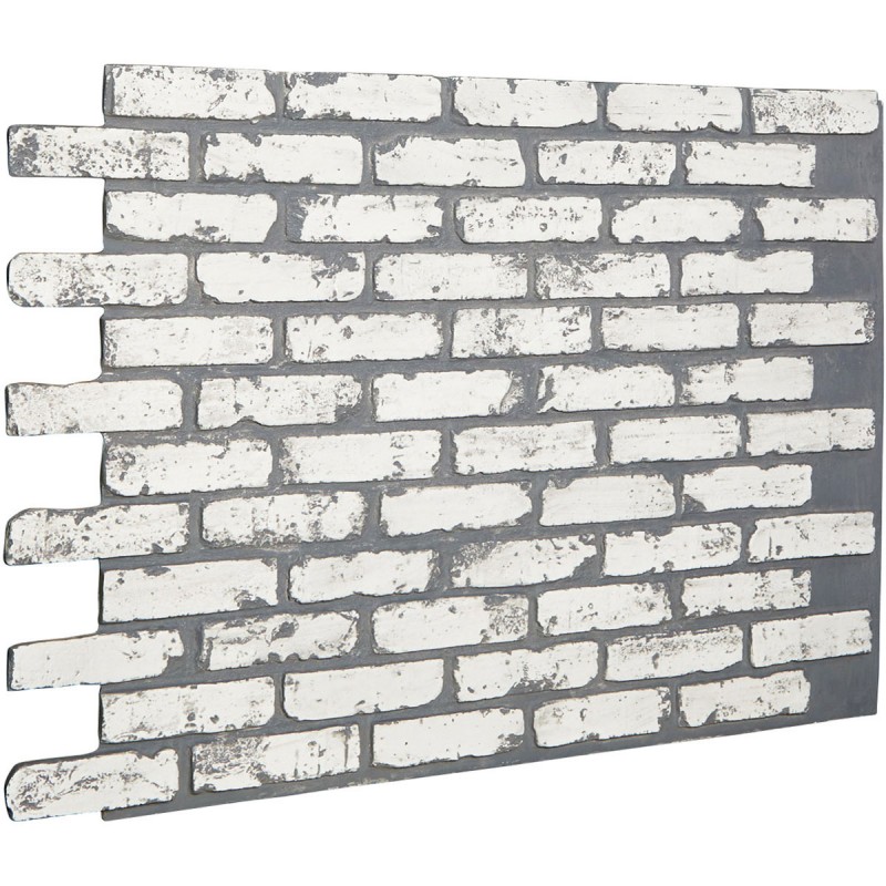 46 5/8"W x 33 3/4"H x 7/8"D Old Chicago Endurathane Faux Brick Siding Panel, White Brick