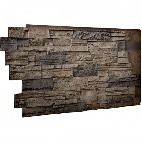48"W x 25"H x 1 1/2"D Dry Stack Endurathane Faux Stone Siding Panel, Platinum