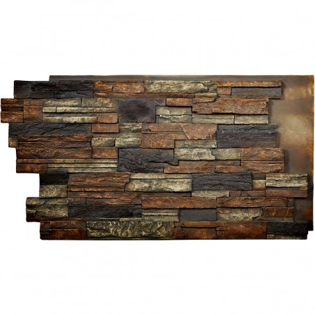 48"W x 25"H x 1 1/2"D Dry Stack Endurathane Faux Stone Siding Panel, Redstone