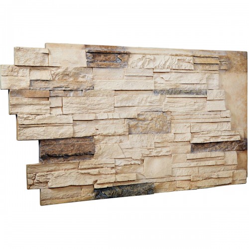 48"W x 25"H x 1 1/2"D Dry Stack Endurathane Faux Stone Siding Panel, Sonora Desert