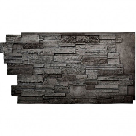 48"W x 25"H x 1 1/2"D Dry Stack Endurathane Faux Stone Siding Panel, Slate