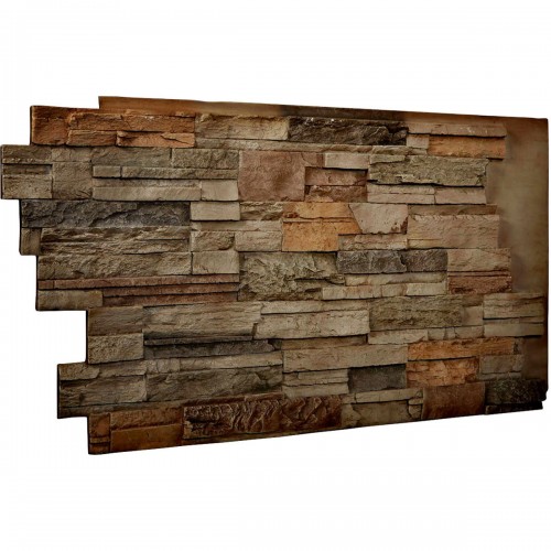 48"W x 25"H x 1 1/2"D Dry Stack Endurathane Faux Stone Siding Panel, Terrastone