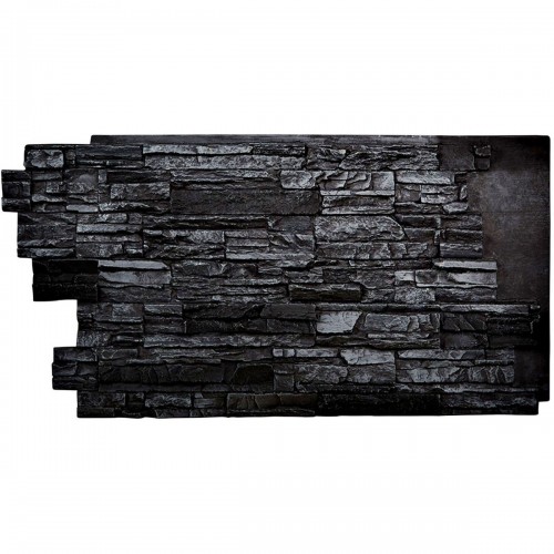 48"W x 25"H x 1 1/2"D Stacked Endurathane Faux Stone Siding Panel, Graphite