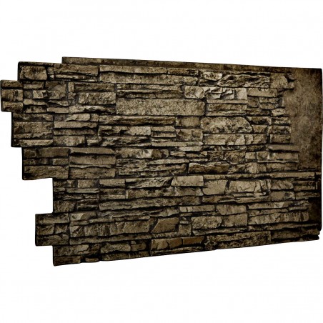 48"W x 25"H x 1 1/2"D Stacked Endurathane Faux Stone Siding Panel, Grey