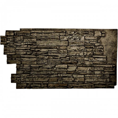 48"W x 25"H x 1 1/2"D Stacked Endurathane Faux Stone Siding Panel, Grey