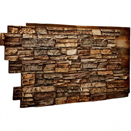 48"W x 25"H x 1 1/2"D Stacked Endurathane Faux Stone Siding Panel, Geneva