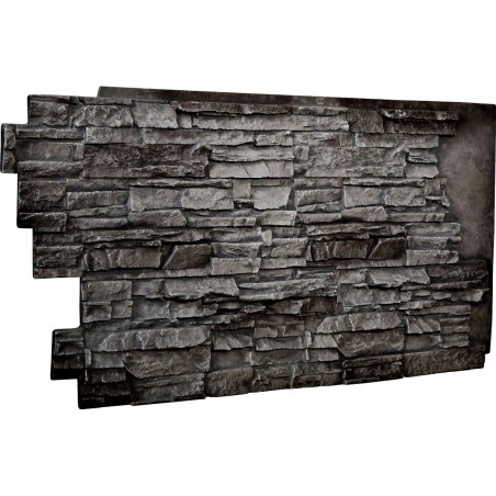 48"W x 25"H x 1 1/2"D Stacked Endurathane Faux Stone Siding Panel, Slate