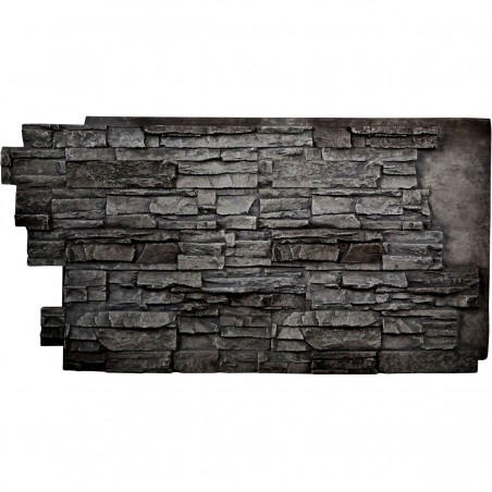 48"W x 25"H x 1 1/2"D Stacked Endurathane Faux Stone Siding Panel, Slate