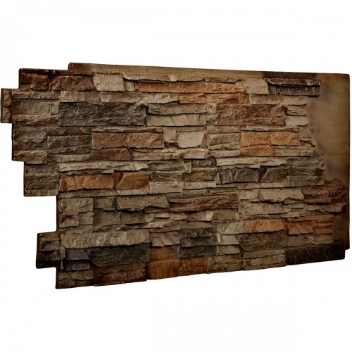 48"W x 25"H x 1 1/2"D Stacked Endurathane Faux Stone Siding Panel, Terrastone