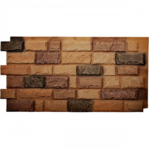 48"W x 25"H x 1 1/2"D Cut Coarse Random Endurathane Faux Rock Siding Panel, Arizona Gold