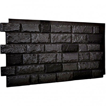 48"W x 25"H x 1 1/2"D Cut Coarse Random Endurathane Faux Rock Siding Panel, Graphite