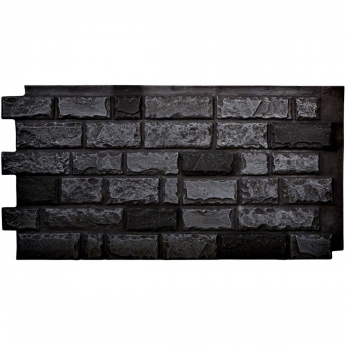 48"W x 25"H x 1 1/2"D Cut Coarse Random Endurathane Faux Rock Siding Panel, Graphite