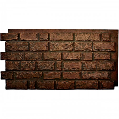 48"W x 25"H x 1 1/2"D Cut Coarse Random Endurathane Faux Rock Siding Panel, Mocha