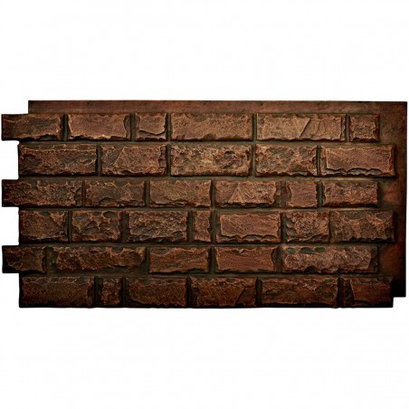 48"W x 25"H x 1 1/2"D Cut Coarse Random Endurathane Faux Rock Siding Panel, Mocha