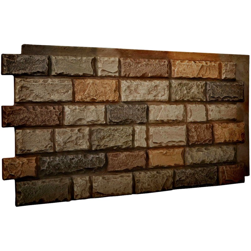 48"W x 25"H x 1 1/2"D Cut Coarse Random Endurathane Faux Rock Siding Panel, Terrastone