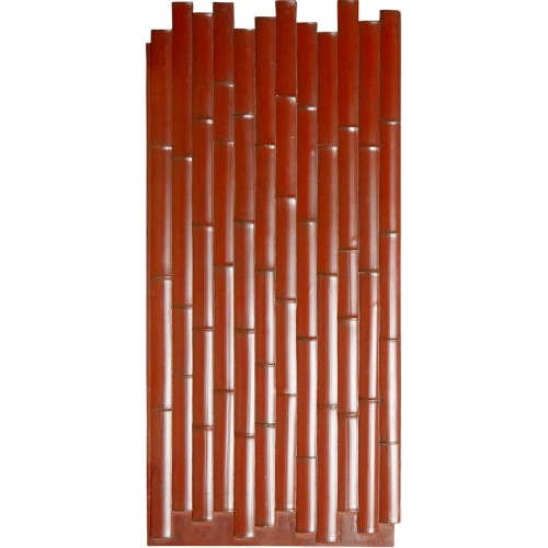 24 3/8"W x 53 7/8"H x 5/8"D Bamboo Slat Endurathane Faux Siding Panel, Mahogany