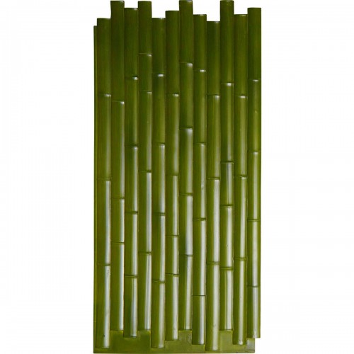 24 3/8"W x 53 7/8"H x 5/8"D Bamboo Slat Endurathane Faux Siding Panel, Green