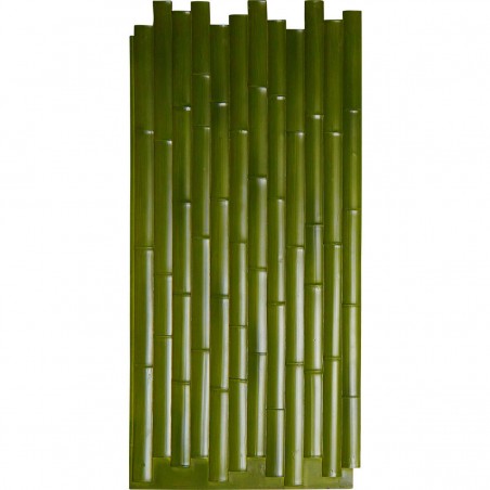 24 3/8"W x 53 7/8"H x 5/8"D Bamboo Slat Endurathane Faux Siding Panel, Green