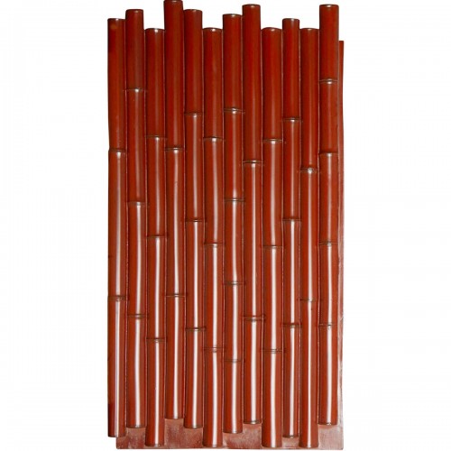 24 1/2"W x 49 7/8"H x 1 3/8"D Bamboo Pole Endurathane Faux Siding Panel, Mahogany
