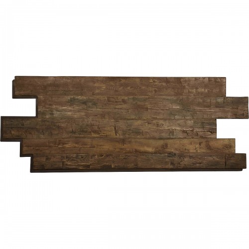 98"W x 38"H x 1"D Hand Hewn Endurathane Faux Wood Siding Panel, Weathered Brown