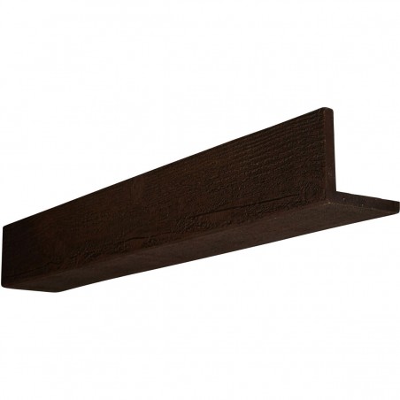 4"W x 4"H x 14'L 2-Sided (L-beam) Rough Sawn Endurathane Faux Wood Ceiling Beam, Espresso Finish