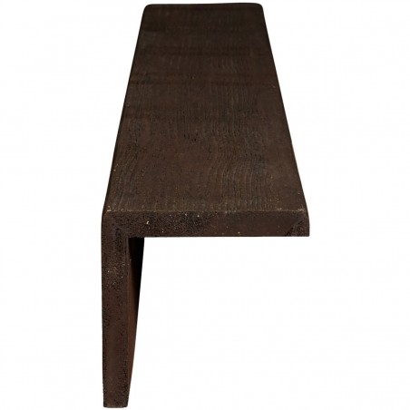 4"W x 4"H x 14'L 2-Sided (L-beam) Rough Sawn Endurathane Faux Wood Ceiling Beam, Espresso Finish