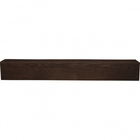 4"W x 4"H x 14'L 2-Sided (L-beam) Rough Sawn Endurathane Faux Wood Ceiling Beam, Espresso Finish