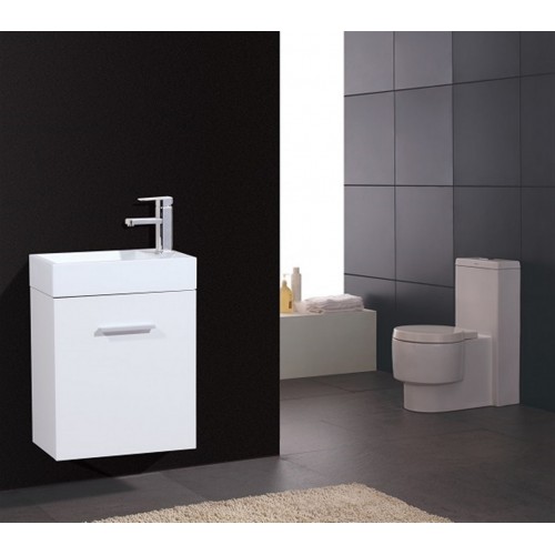 Bliss 18" High Gloss White Wall Mount Modern Bathroom Vanity