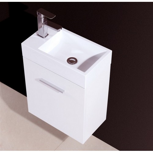 Bliss 18" High Gloss White Wall Mount Modern Bathroom Vanity