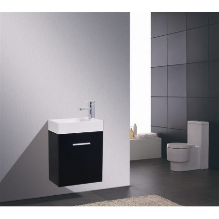 Bliss 18" Black Wall Mount Modern Bathroom Vanity