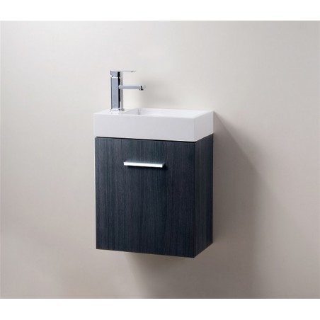 Bliss 18" Gray Oak Wall Mount Modern Bathroom Vanity