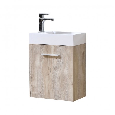 Bliss 18" Nature Wood Wall Mount Modern Bathroom Vanity