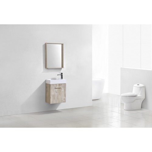 Bliss 18" Nature Wood Wall Mount Modern Bathroom Vanity