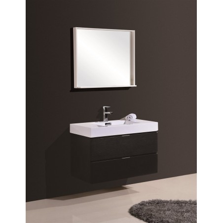 Bliss 36" Black Wall Mount Modern Bathroom Vanity