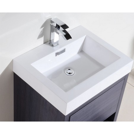 Bliss 24" Gray Oak Free Standing Modern Bathroom Vanity