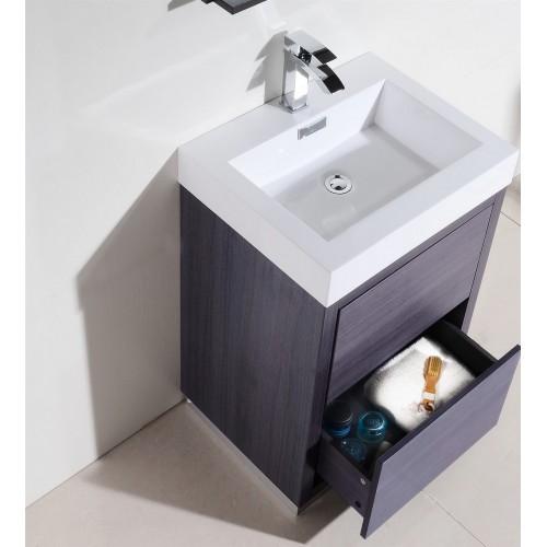Bliss 24" Gray Oak Free Standing Modern Bathroom Vanity