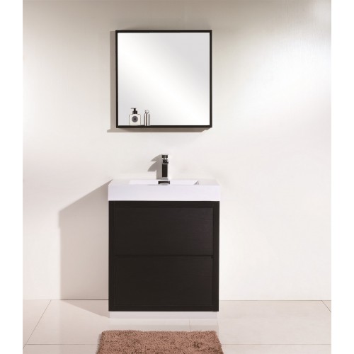 Bliss 30" Black Free Standing Modern Bathroom Vanity