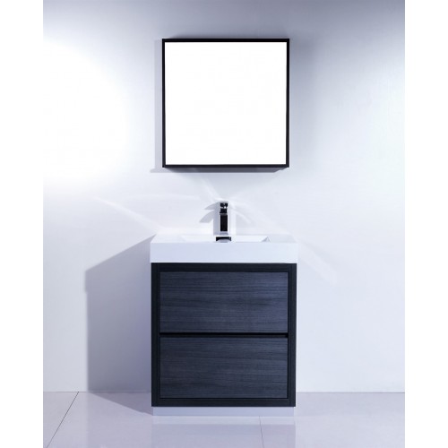 Bliss 30" Gray Oak Free Standing Modern Bathroom Vanity