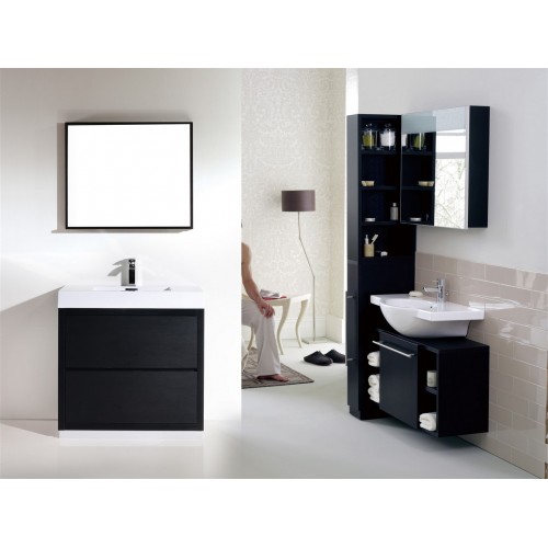 Bliss 36" Black Free Standing Modern Bathroom Vanity