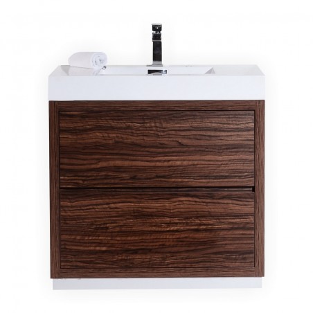 Bliss 36" Walnut Free Standing Modern Bathroom Vanity