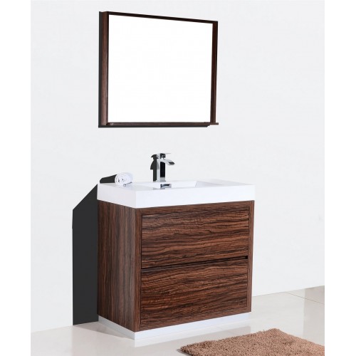 Bliss 36" Walnut Free Standing Modern Bathroom Vanity