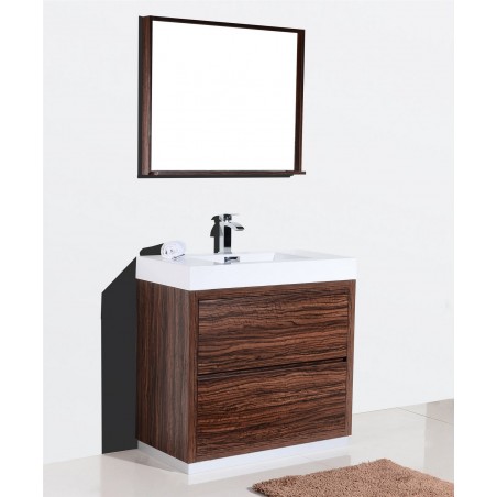 Bliss 36" Walnut Free Standing Modern Bathroom Vanity