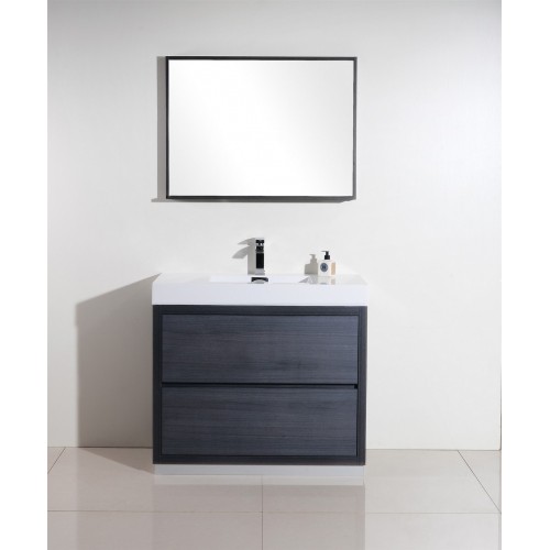 Bliss 40" Gray Oak Free Standing Modern Bathroom Vanity