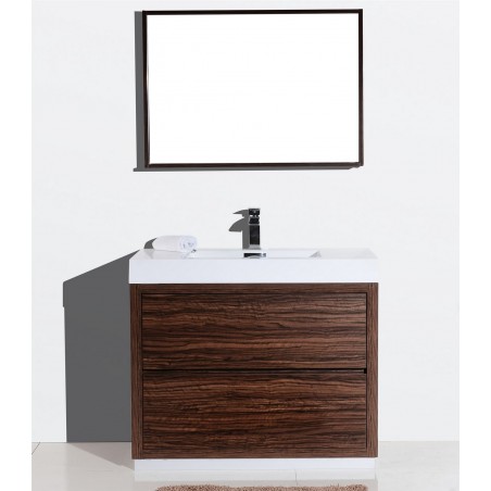 Bliss 40" Walnut Free Standing Modern Bathroom Vanity