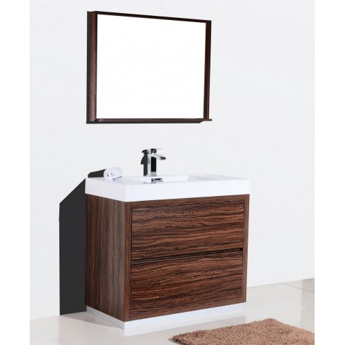 Bliss 40" Walnut Free Standing Modern Bathroom Vanity