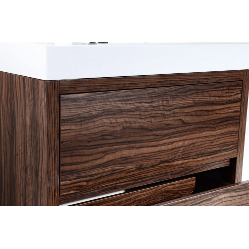 Bliss 40" Walnut Free Standing Modern Bathroom Vanity